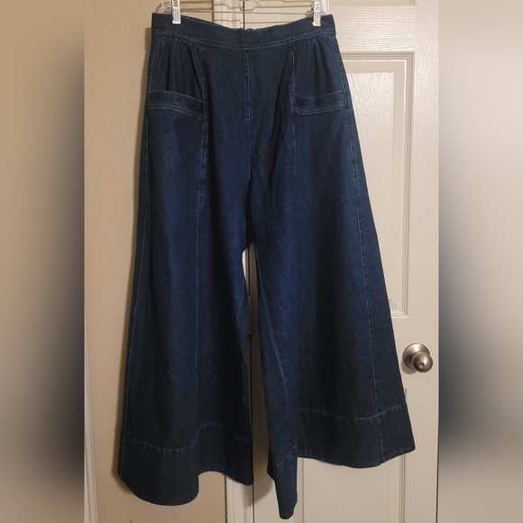 The Gaucho Jeans, Crafted from structured yet fluid deep-indigo denim. NWOT - Picture 4 of 8